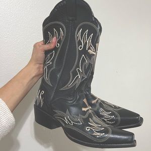Vintage Embroidered Cowboy Boots